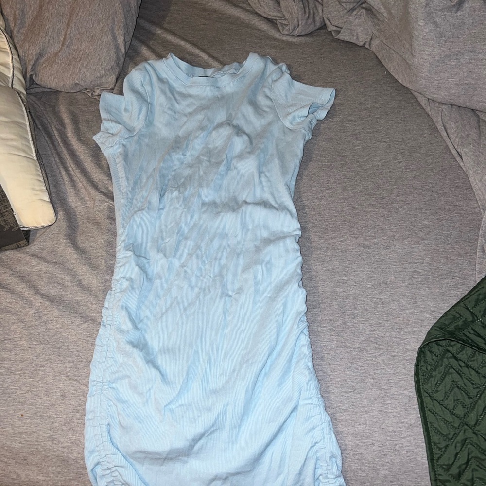 Blue body con dress